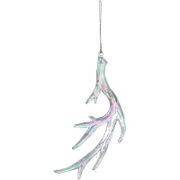 Clayre & Eef Kersthanger Gewei 18 cm Zilverkleurig Kunststof Kerstboomversiering Zilverkleurig Kerstboomversiering