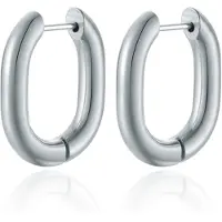 LGT JWLS Heren Oorbellen Geometric shape 2 - Zilver