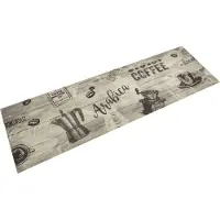 vidaXL Keukenmat wasbaar koffieprint 45x150 cm fluweel grijs