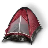 Merkloos Compacte rood Koepeltent voor Kamperen - Opblaasbare Kampeertent voor 2 Personen Polyester Lichtgewicht en Draagbaar