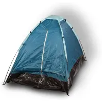 Merkloos Compacte Blauwe Koepeltent voor Kamperen - Opblaasbare Kampeertent voor 2 Personen Polyester Lichtgewicht en