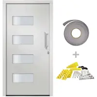 vidaXL Voordeur 100x200 cm aluminium en PVC wit