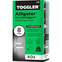Toggler Muurplug Alligator A8 Kunststof - Ø 8 Mm - 40 Stuks
