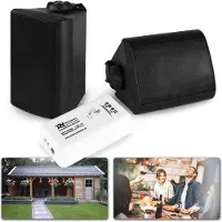Power Dynamics Buiten speakers - BT10 versterker met Bluetooth en 4'' zwarte speakers