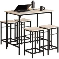 SoBuy OGT11-N Bartafel met 4 krukken – 5-delig