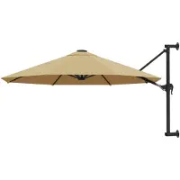 vidaXL Wandparasol met metalen paal 300 cm taupe