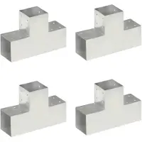 vidaXL Paalverbindingen 4 st T-vorm 101x101 mm gegalvaniseerd metaal
