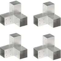 vidaXL Paalverbindingen 4 st Y-vorm 81x81 mm gegalvaniseerd metaal