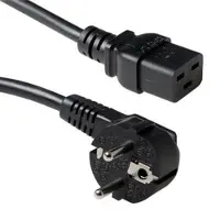 ACT AK5184 230V Stroomkabel Schuko CEE7/7 Male (Haaks)/C19 Zwart - 1,2 meter