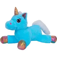 Sandy Knuffeldier Eenhoorn Mistica - zachte pluche stof - dieren knuffels - blauw - 39 cm