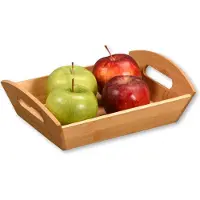 Kesper Fruitmand - bamboe - beige - L26xB19xH7 cm - met handvaten - broodmand