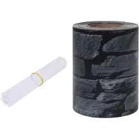 vidaXL Privacystrip steen-look 35x0,19 m PVC grijs
