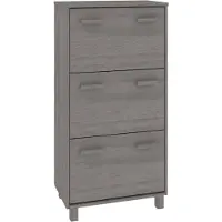 vidaXL Schoenenkast hamar 59,5x35x117 cm massief grenenhout lichtgrijs