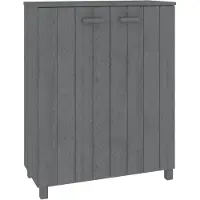 vidaXL Schoenenkast HAMAR 85x40x108 cm massief grenenhout donkergrijs