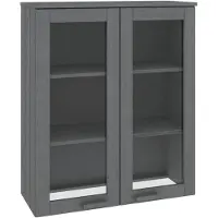 vidaXL Opzetkast HAMAR 85x35x100 cm massief grenenhout donkergrijs