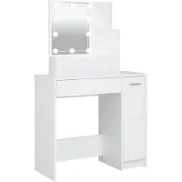 vidaXL Kaptafel met LED-verlichting 86,5x35x136 cm wit