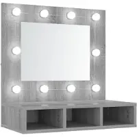 vidaXL Spiegelkast met LED-verlichting 60x31,5x62 cm grijs sonoma