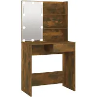 vidaXL Kaptafel met LED-verlichting 74,5x40x141 cm bruin eikenkleur