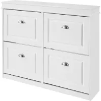 SoBuy SoBuySchoenenkast - 4 Kleppen - 16 Paar schoenen - 105 x 83 x 24 cm - Wit