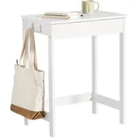 SoBuy Kinderbureau - Wit - 2 Zijhaken - 60x76x40 cm