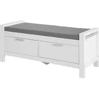SoBuy FSR74-W Schoenenbank met Opbergruimte Wit