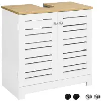 SoBuy Wastafelmeubel - 2 Laags - 2 Deurs - 60 x 30 x 59 cm - Wit