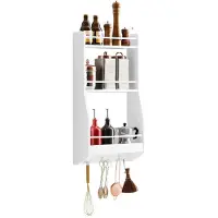 SoBuy Keuken Wandkast - Wit - 38 x 17 x 75 cm