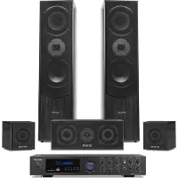Fenton Surround set home cinema - 5.0 set met versterker en 5 speakers - Bluetooth / mp3 - Zwart