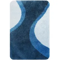 Metz Badmat 60x90cm blauw blauw Microfiber Badkamermat