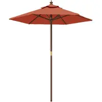 vidaXL Parasol met houten paal 196x231 cm terracottakleurig