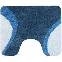 Dutch House Metz Toiletmat 60x50cm blauw blauw Microfiber Badkamermat