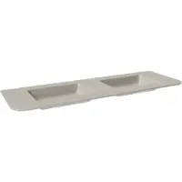 Balmani Moon dubbele wastafel mat zijdegrijze top solid 160 x 55 cm