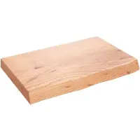 vidaXL Tafelblad 60x40x(2-6) cm behandeld massief eikenhout lichtbruin