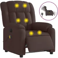 vidaXL Massagestoel elektrisch verstelbaar stof donkerbruin