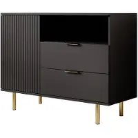 Meubella Dressoir Nicola - Mat zwart - 107 cm