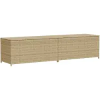 DKD Home Decor Tuinbox met wielen 469 L poly rattan gemengd beige