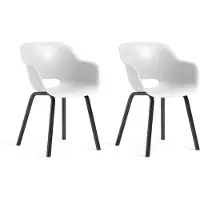 Keter Noa Tuinstoel - 2 stuks - 55x56,5x80cm - metalen onderstel - Wit