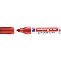 Edding 550 permanent marker, Ronde punt 3-4 mm, rood, 10 stuks