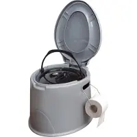 Aidapt draagbaar toilet - campingtoilet met toiletemmer en deksel - grijs