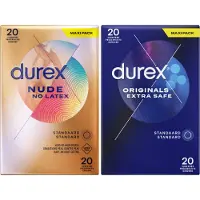 Durex - Extra Safe Condooms 20 stuks & Nude No Latex 20 stuks Pakket