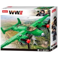 Sluban Army WWII Vliegtuig Tupolev TU-2 Bomber - Bouwspeelgoed vanaf 8 jaar - Constructiespeelgoed modelbouw - bouwdoos met 311 bouwstenen - M38-B0688