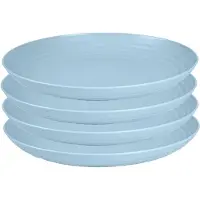 Forte Plastics PlasticForte Rond bord/camping bord - 4x - D22 cm - ijsblauw - kunststof - Dinerborden