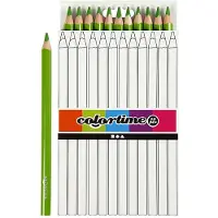Creativ Company Colortime kleurpotloden, 5 mm, lichtgroen, Jumbo, 12 stuks.