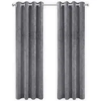 LW Collection | Kant en klare gordijnen Maan velvet fluweel grijs 290x270 cm gordijnen | NADUVI