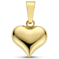 New Bling 9NBG-0448 Gouden Hangertje - Dames - Hartje - Bedel - 9 x 10 mm - 14 Karaat - Goud