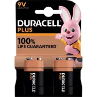 Duracell Plus Alkaline 9V batterijen - 2 stuks