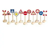 Simply For Kids houten verkeersborden 12 stuks