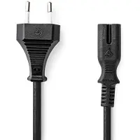 Nedis Euro Voedingskabel | Recht Euro Male - IEC-320-C7 | 2,00 m | Zwart Nedis