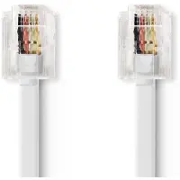 Nedis Telecomkabel | RJ11 (6P4C) Female - RJ11 (6P4C) Female | Plat | 5,00 m | Wit Nedis