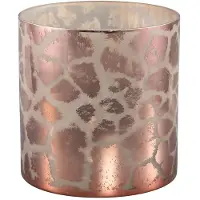Ptmd Desiree Windlicht Giraffe - H25 x Ø25 cm - Glas - Goud